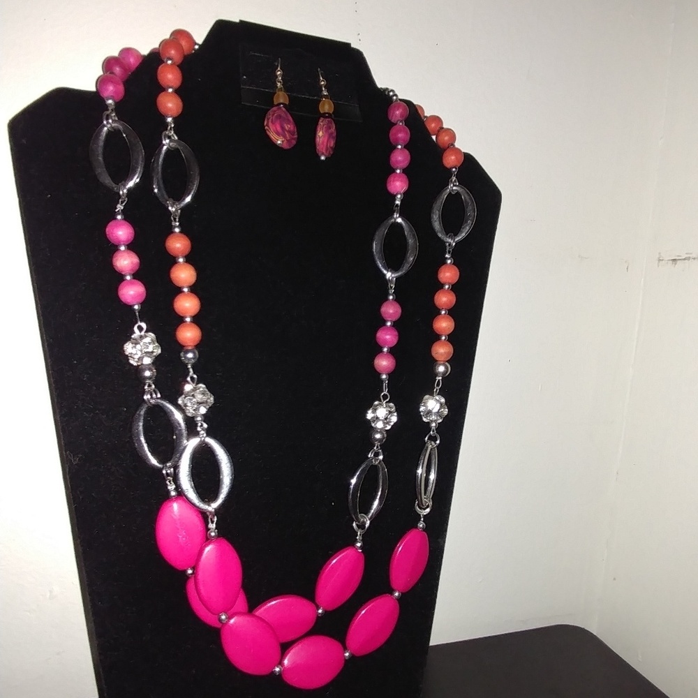 2Piece Red and Silver Jewelry Variety